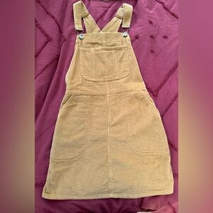 Tan Corduroy Overall Dress ￼
